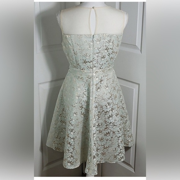 Ryu Mint Sleeveless Brocade A-Line Dress - Picture 7 of 16